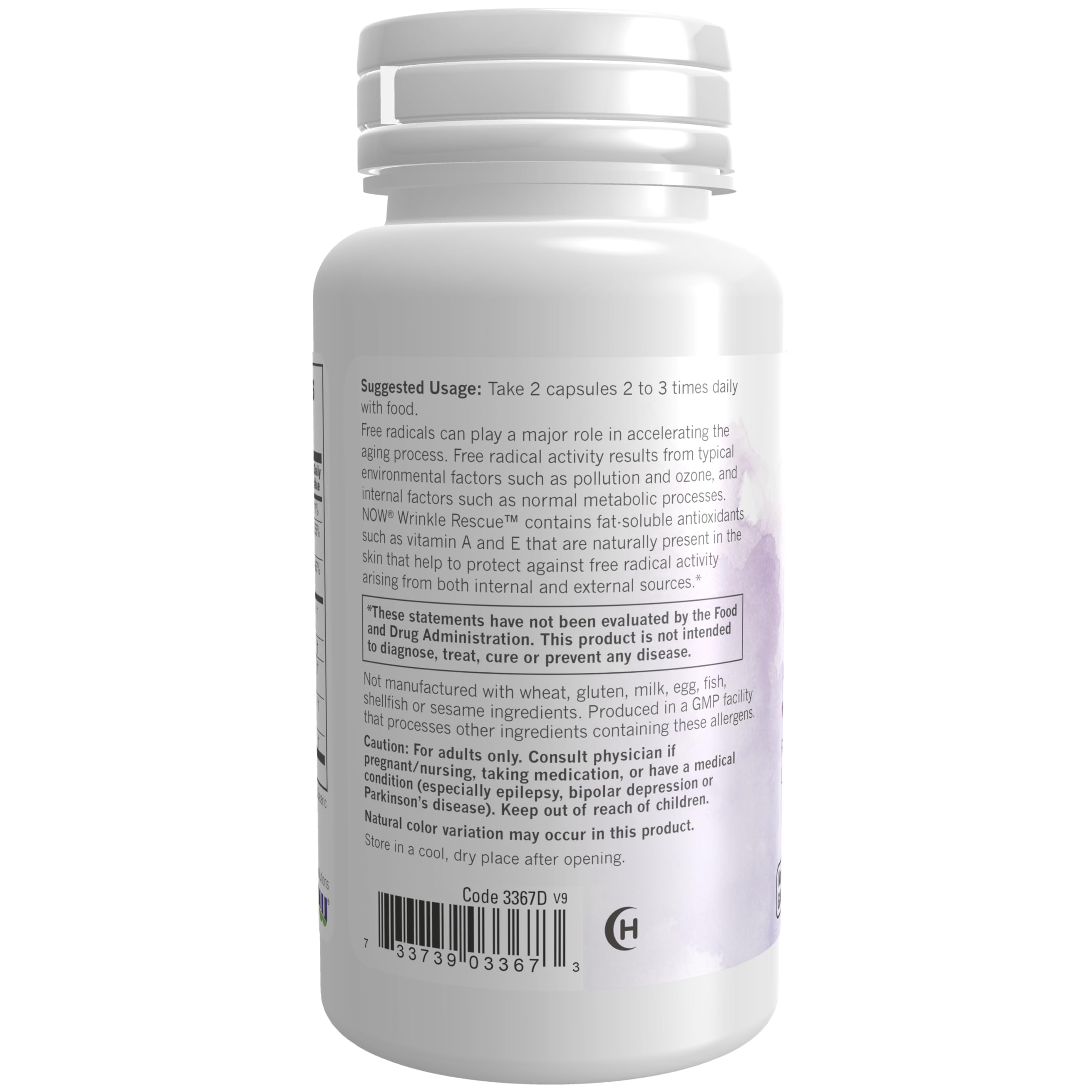 NOW Foods Wrinkle Rescue Capsules with Vitamins A, C & E - Anti-Aging Supplement for Skin Hydration & Elasticity - 60 Count - Perfect for Daily Skincare Routine & Travel