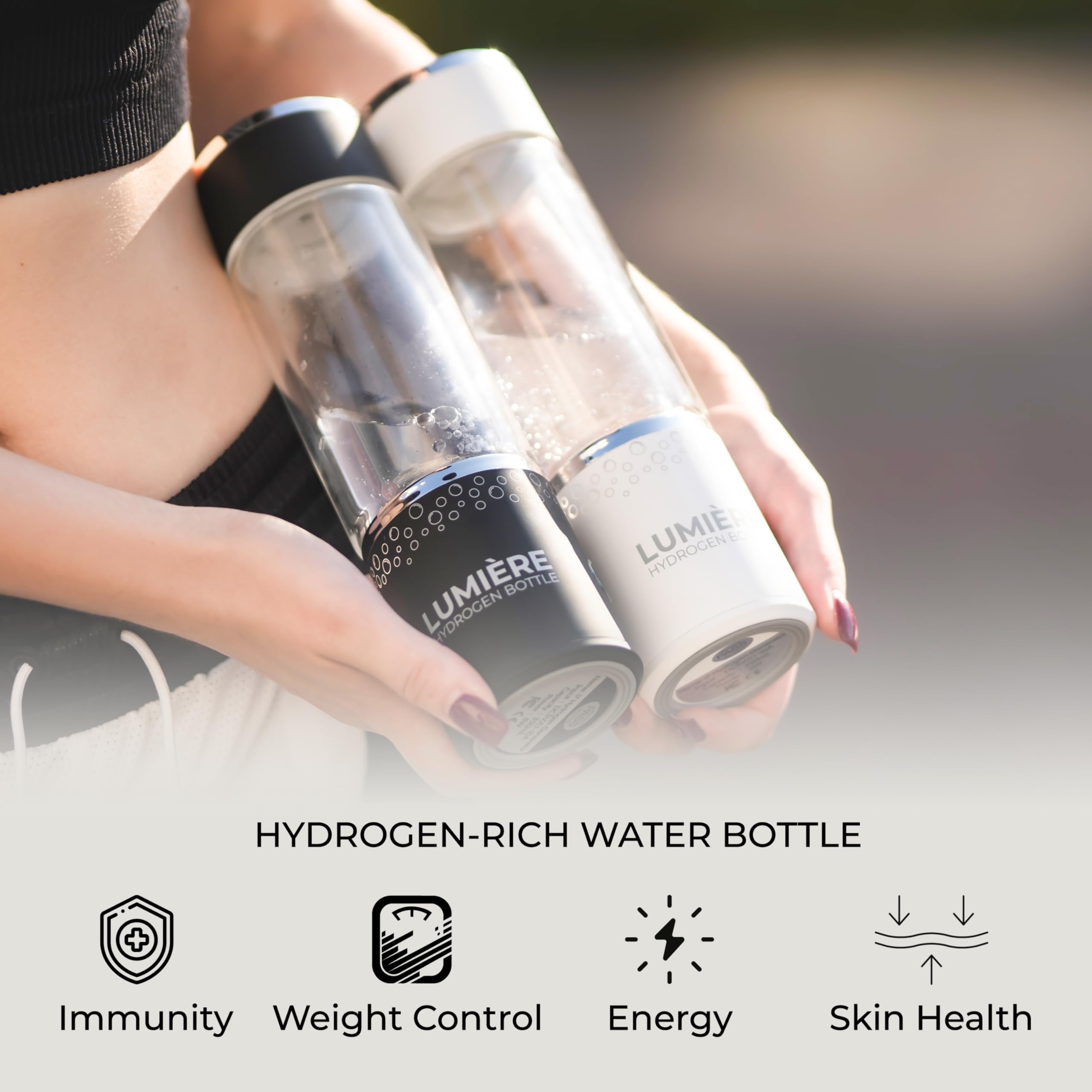 Hydrogen Water Bottle Generator - Portable Hydrogen Water Machine with 3000PPB Concentration - Alkaline Water Ionizer for Health & Hydration - Perfect for Gym, Travel, and Daily Wellness Routine