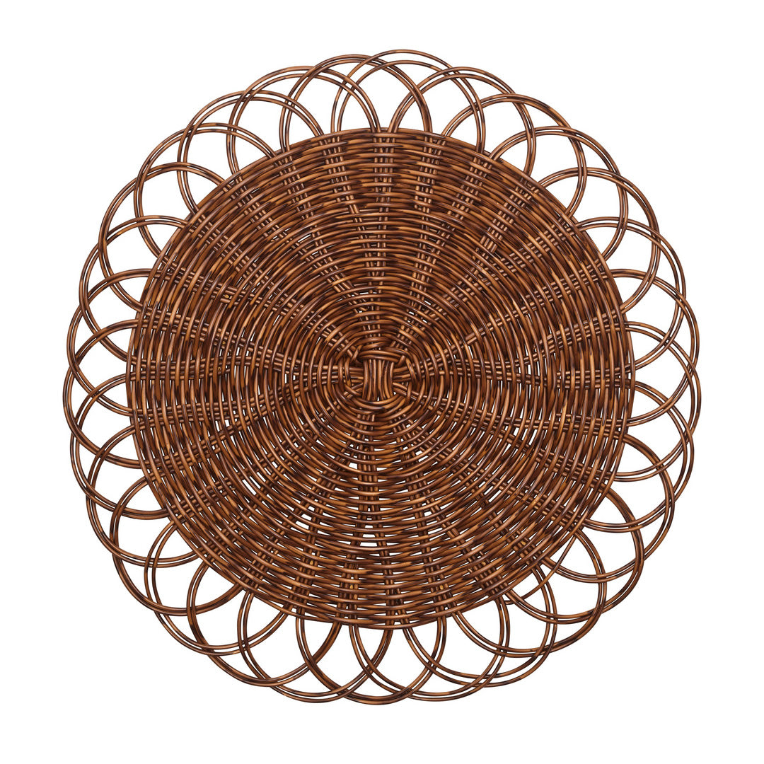 Premium Brown Alfresco Placemats Set of 4 - Waterproof Outdoor Dining Mats for Patio, Picnic, and Backyard Entertaining