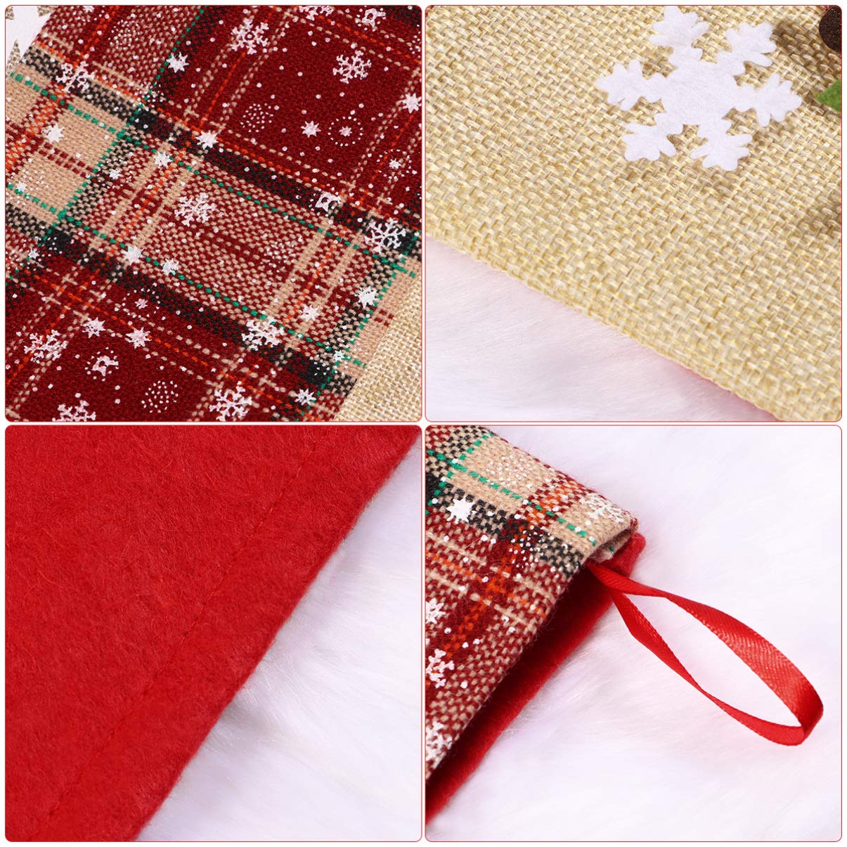 Festive Christmas Stockings Set of 3 - Santa, Snowman & Reindeer Holiday Decor (18