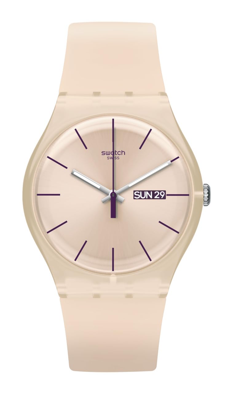 Swatch ROSE REBEL Unisex Watch - Stylish Pink Dial, Water Resistant, Swiss Made (Model SUOT700) | Perfect for Casual Wear, Gift Giving & Fashion Accessories