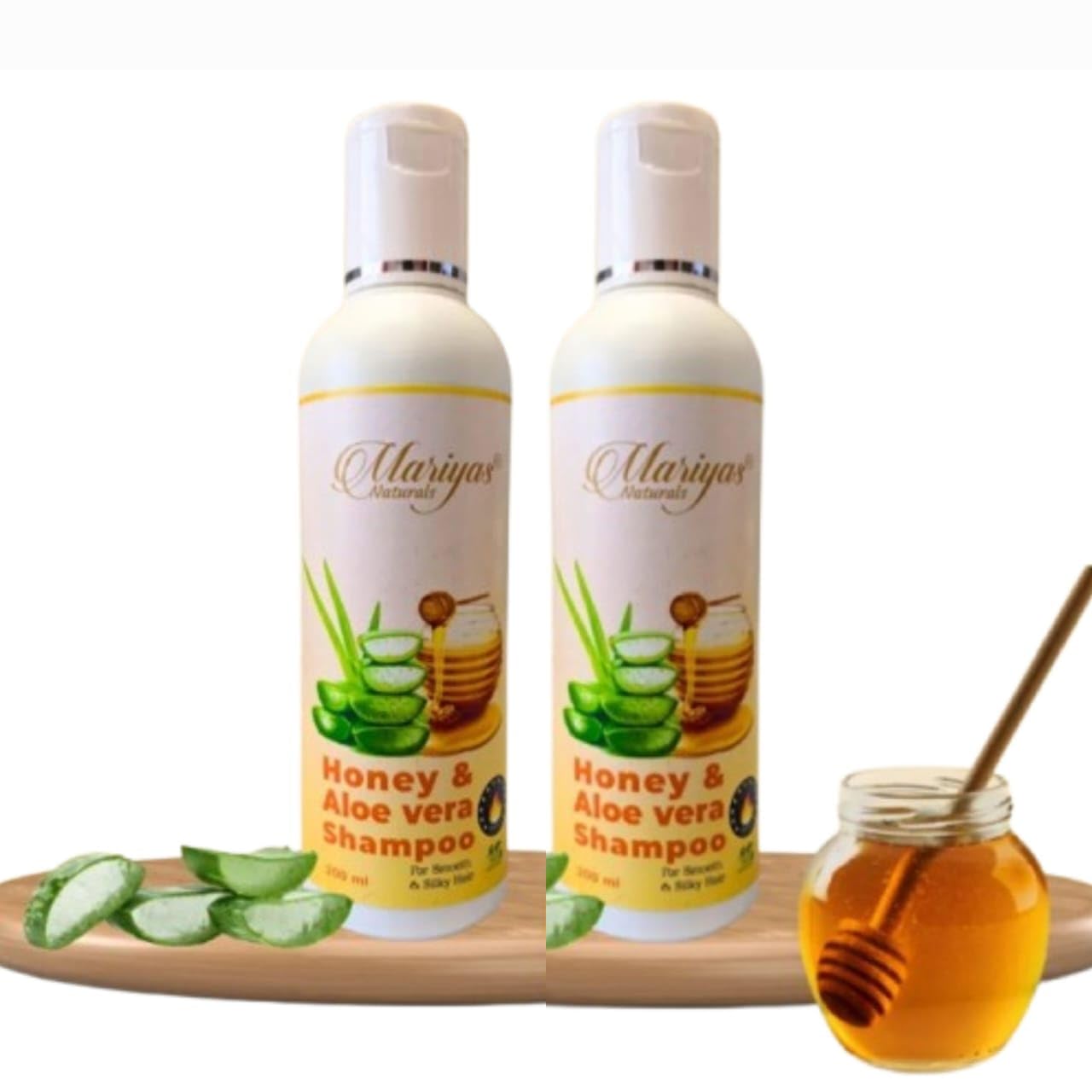 Mariyas Herbal Honey Aloe Vera Shampoo 400ml (2 x 200ml) - Natural Hair Care for Dry & Damaged Hair - Perfect for Daily Use & Scalp Hydration