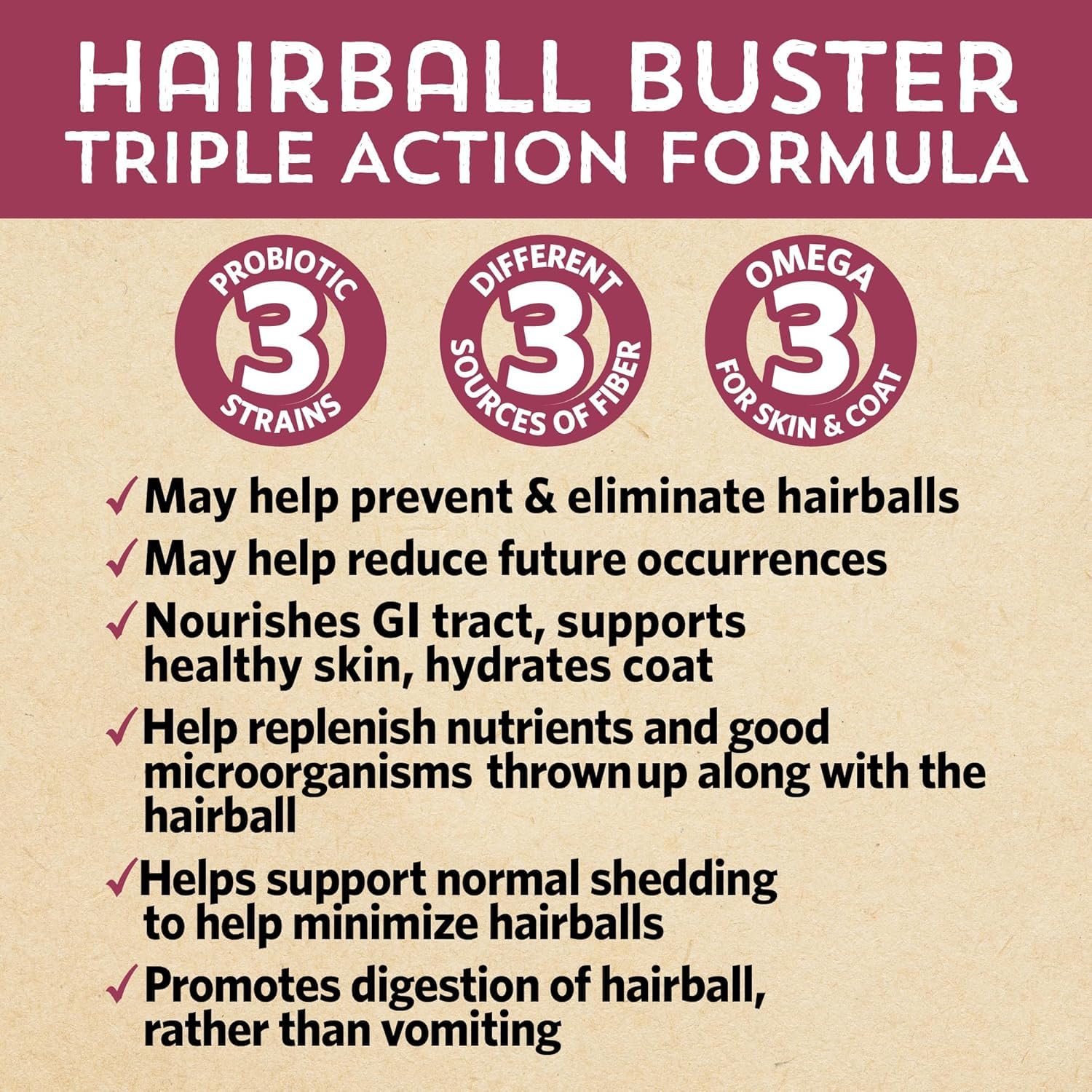 Hairball Relief for Cats - Probiotic Supplement with Smoked Fish Flavor, 2 Billion CFUs, 0.5 oz (15 g) - Supports Digestive Health & Reduces Hairballs - Perfect for Indoor Cats & Long-Haired Breeds