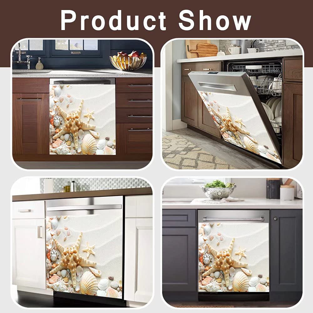 Ocean-Themed Sea Starfish Dishwasher Magnet Cover - 23