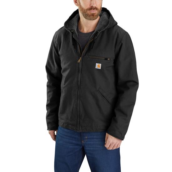 Carhartt Men's Washed Duck Sherpa Lined Jacket 104392 - Heavy Duty Work Jacket for Cold Weather, Outdoor Construction & Winter Activities