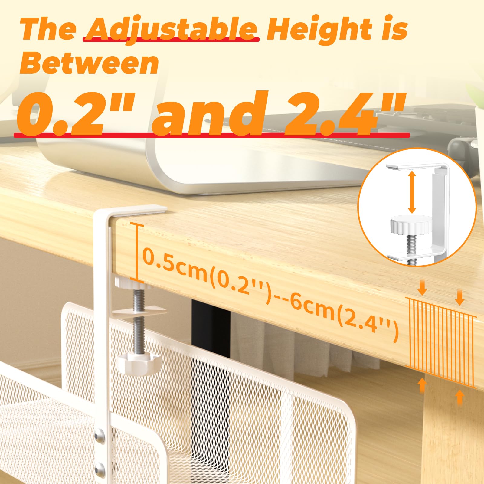 Under Desk Cable Management Tray - No Drill Wire Organizer for Office & Home | Cord Hider Box with No Damage Installation | Perfect for Computer, TV & Home Theater Setup