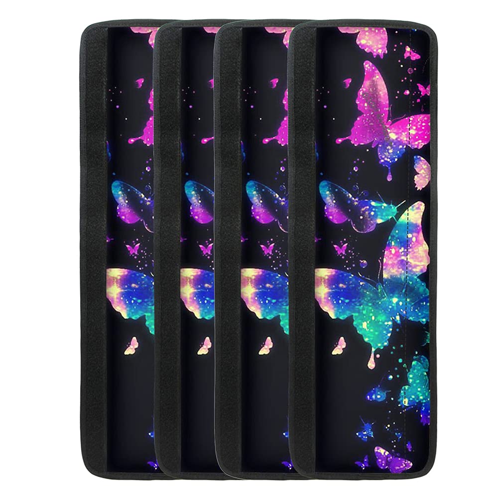 Dremagia 4-Pack Adjustable Non-Slip Door Handle Covers - Gradient Butterfly Pattern for Refrigerator & Kitchen Appliances | Home Decor & Child Safety Protection (Perfect for Modern Kitchens & Pet-Friendly Homes)