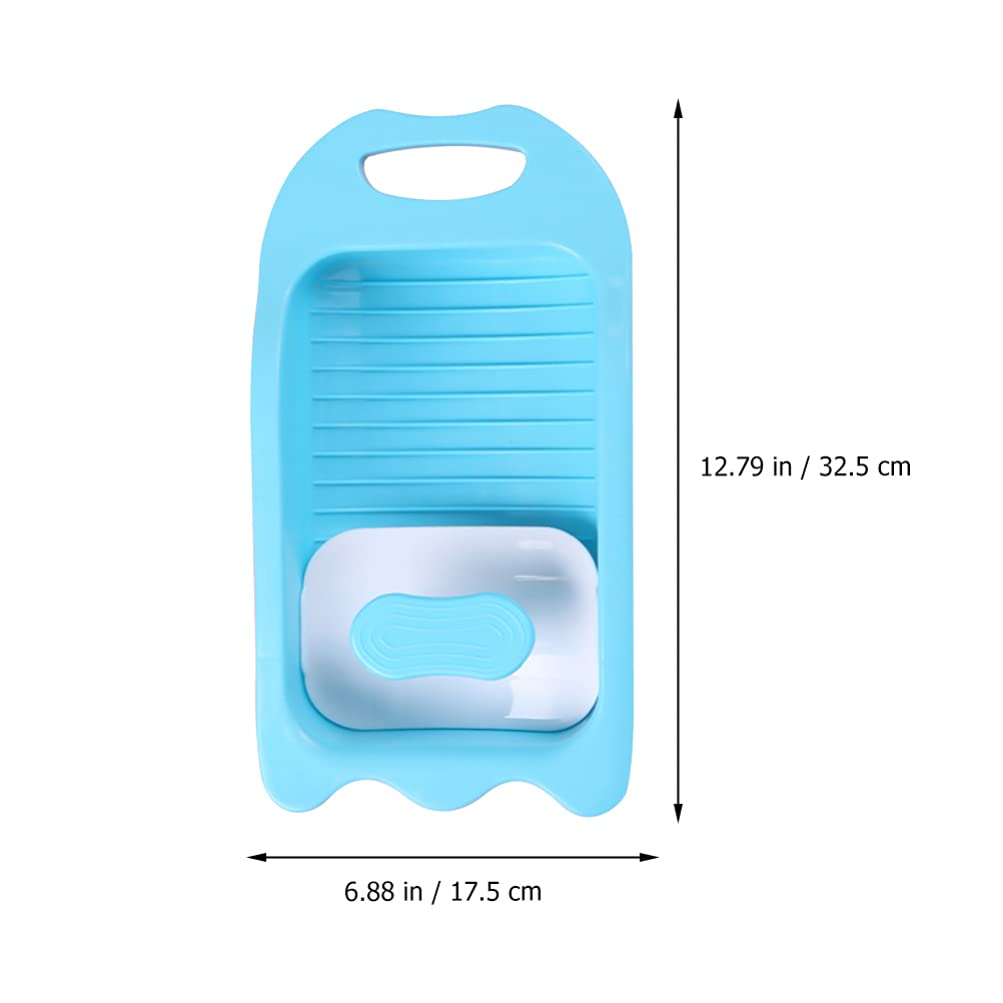 DOITOOL Mini Plastic Washboard Basin - Non-Slip Hand Washing Board for Laundry, Clothes & Delicates | Portable Washtub for Camping, Travel & Small Space Living