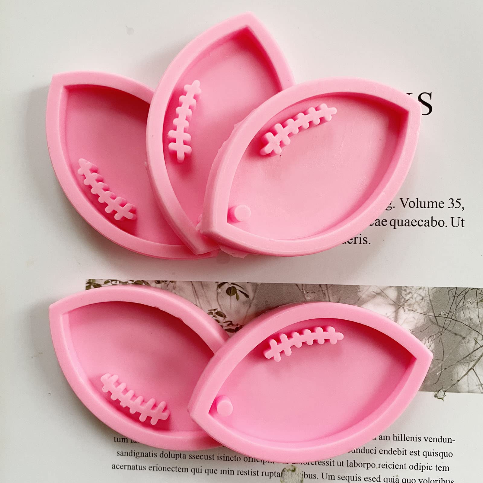 5Pcs Rugby Keychain Silicone Molds with Hole - DIY Football Charm Pendant & Tassel Molds for Crafting, Gift Making & Sports Fan Accessories - Perfect for Rugby Gifts, DIY Jewelry & Team Spirit Decorations