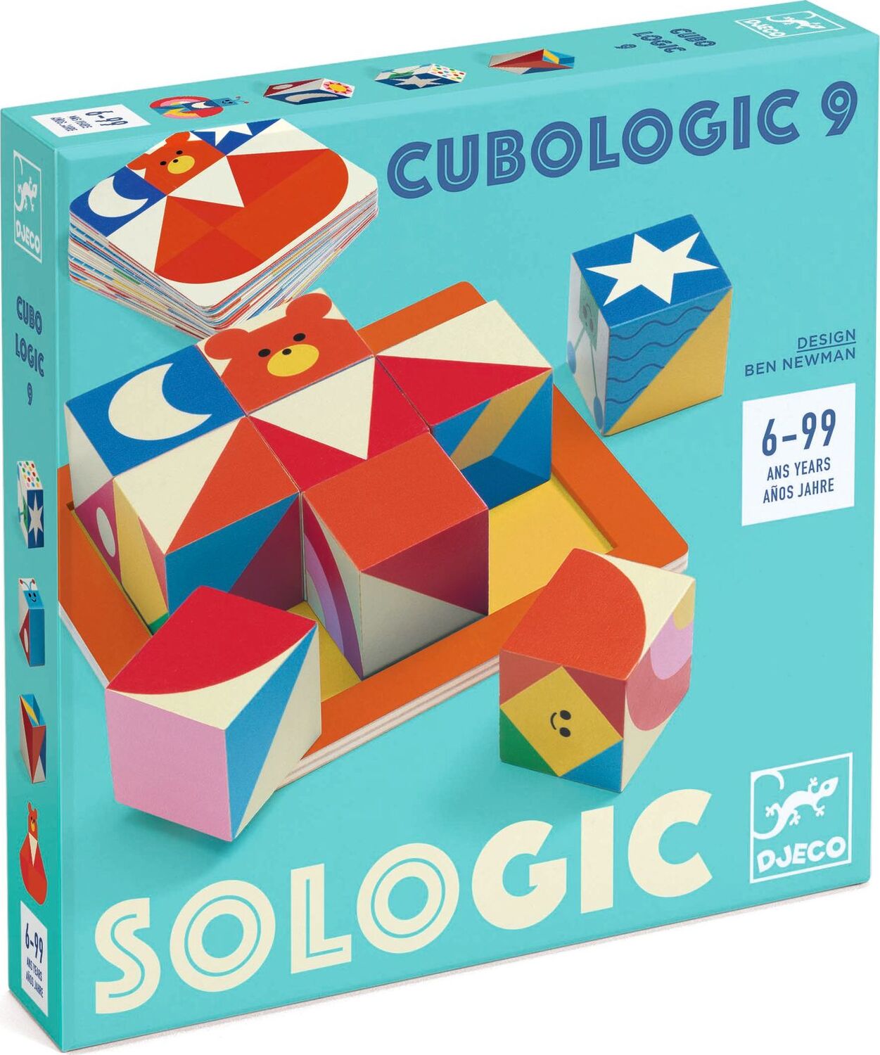 Cubologic 9 Sologic - 3D Wooden Puzzle Brain Teaser Game for Adults & Kids - Perfect for Family Game Night, STEM Learning, and Office Desk Decor