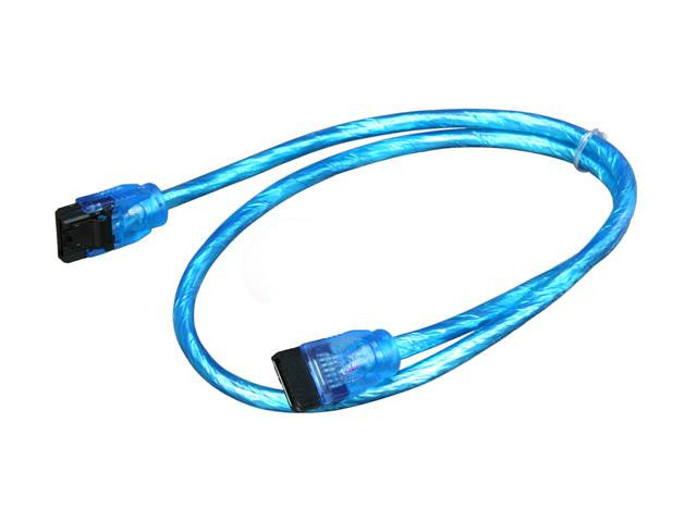 Premium SATA III 6Gbps Cable 24 Inch UV Blue Straight to Straight - High Speed Data Transfer for PC, Laptop, SSD, HDD - Perfect for Gaming Rigs & Computer Upgrades