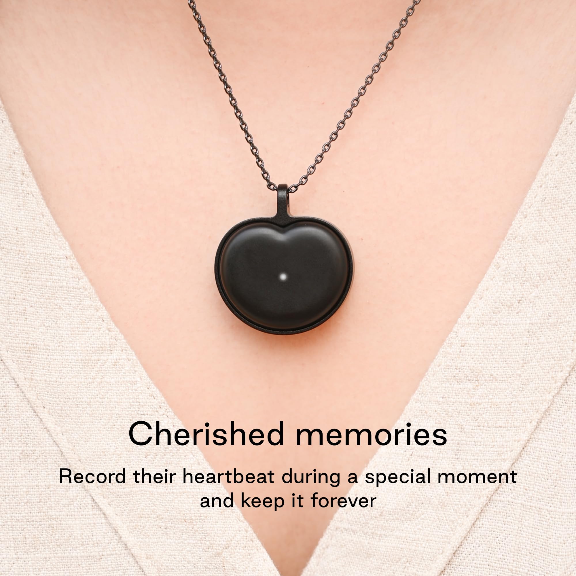 BOND TOUCH Bond Heart Necklace - Store & Feel Heartbeat - Romantic Unique Gift for Couples, Valentine's Day, Anniversary - Perfect for Long Distance Relationships & Special Moments