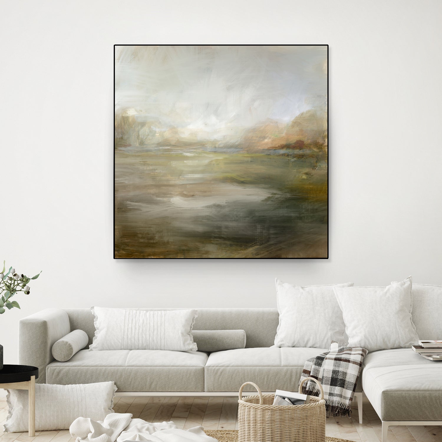 Serene Misty Lake Landscape Wall Art - Calming Nature Scenery for Home & Office Decor | Perfect for Living Room, Bedroom, Spa Relaxation
