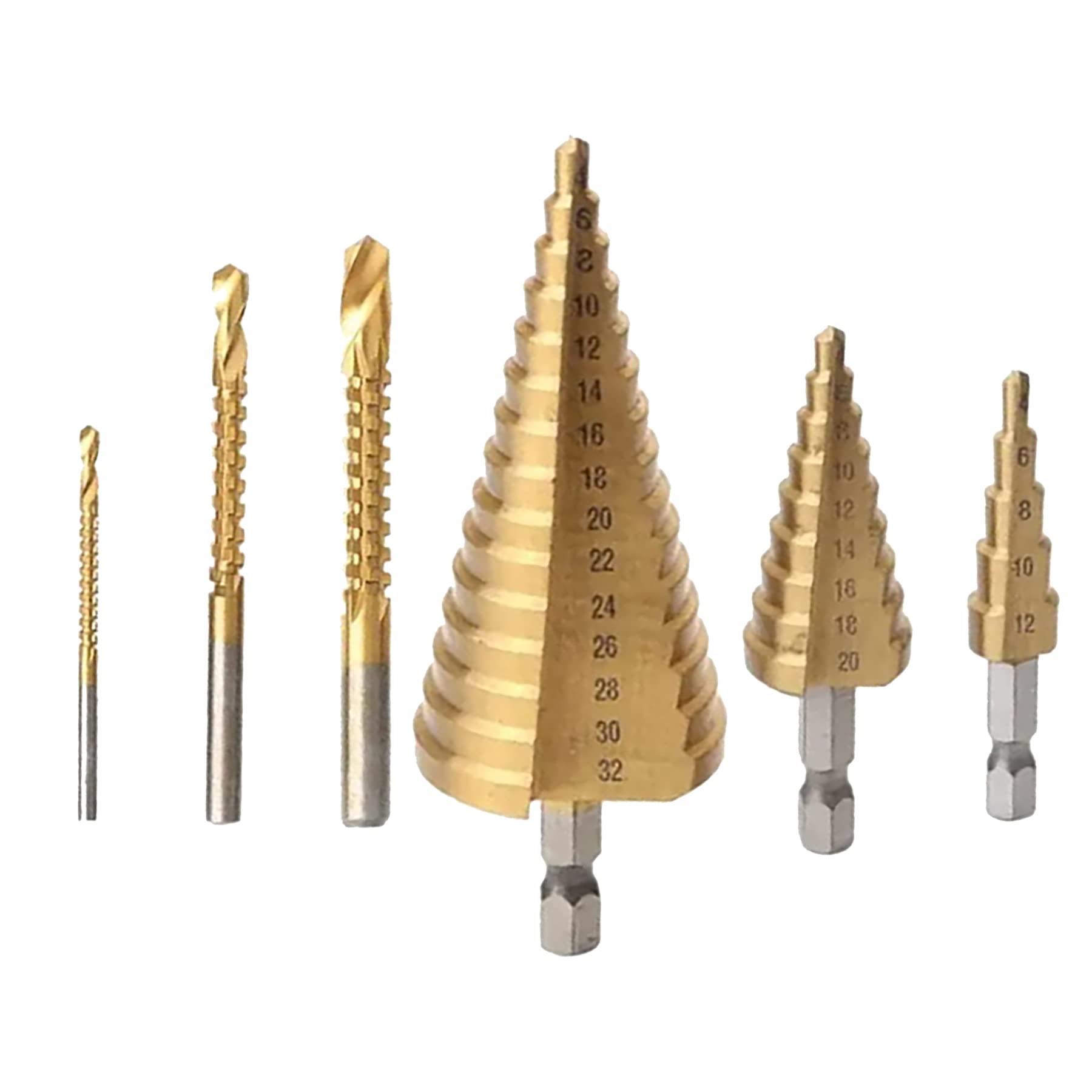 Titanium Step Drill Bit Set - 3/6/8mm Metal Hole Cutter for Wood, Plastic & Metal | High-Speed Steel Cone Core Drilling Tool | Perfect for DIY Projects, Home Improvement & Woodworking