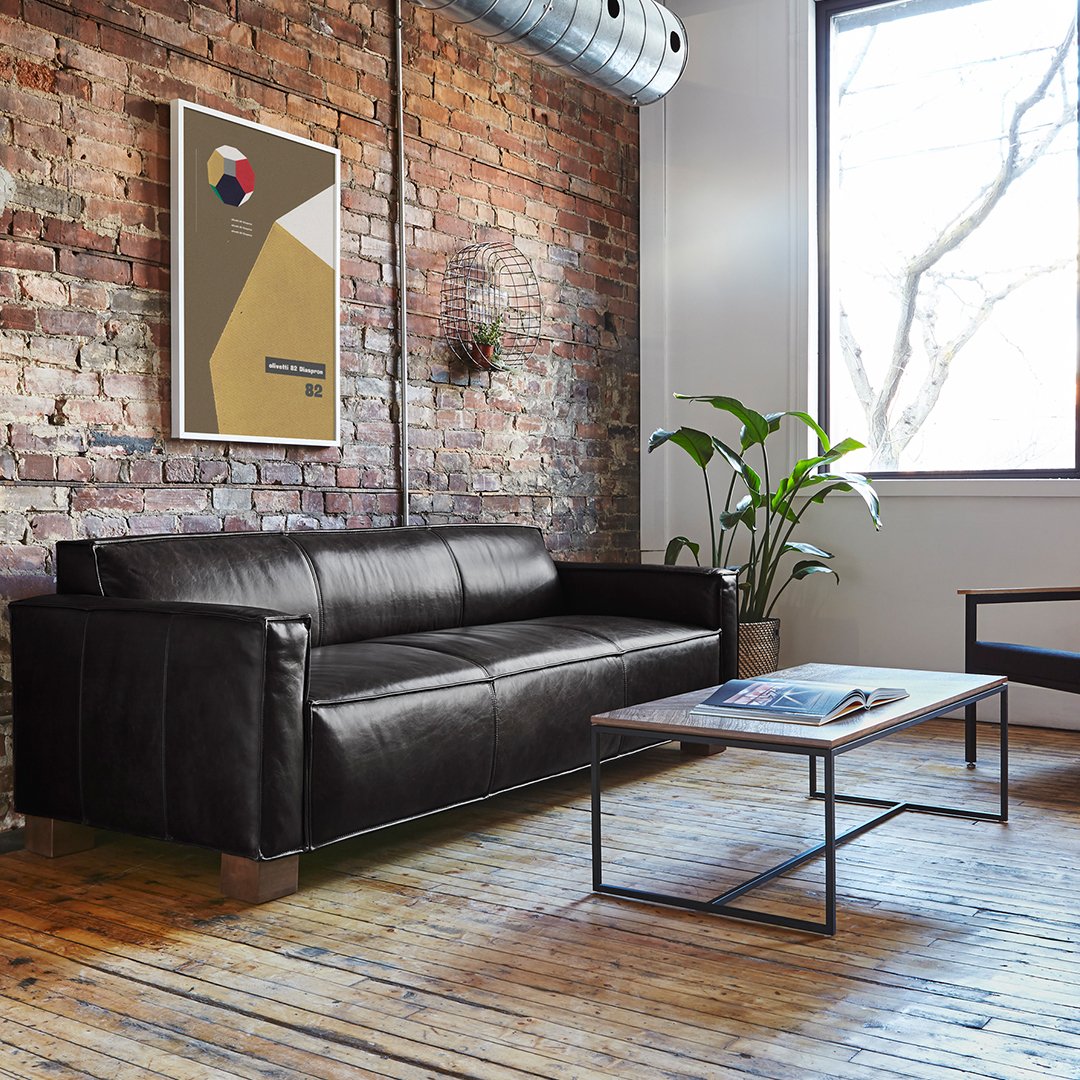 Gus Modern Cabot Sofa - Mid-Century Modern Sectional Sofa with Tufted Back & Wooden Legs | Perfect for Living Room, Lounge & Office Spaces