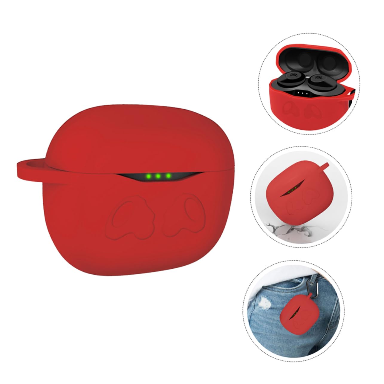 DOITOOL Hard Protective Case for Over-Ear Headphones - Durable Headset Cover (Red) - Perfect for Travel, Gym & Daily Storage