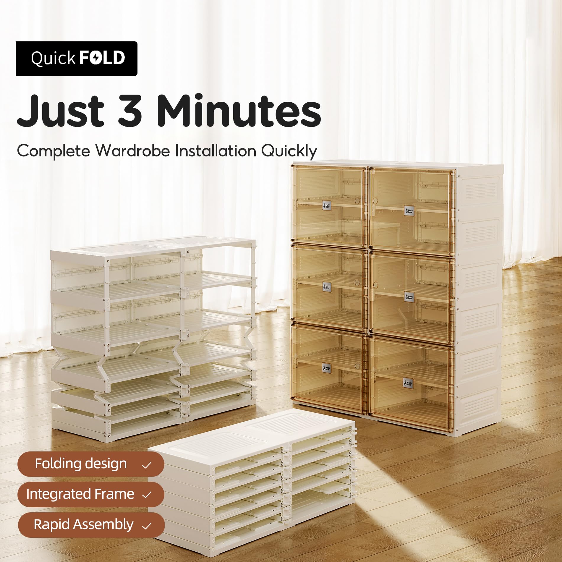 Portable Stackable Shoe Rack Organizer with Magnetic Clear Door - 10-Tier Sneaker Storage Cabinet for Closet & Entryway - Holds 40 Pairs of Shoes - Large Plastic Storage Bins with Lids - Perfect for Small Spaces, Apartments & Dorm Rooms