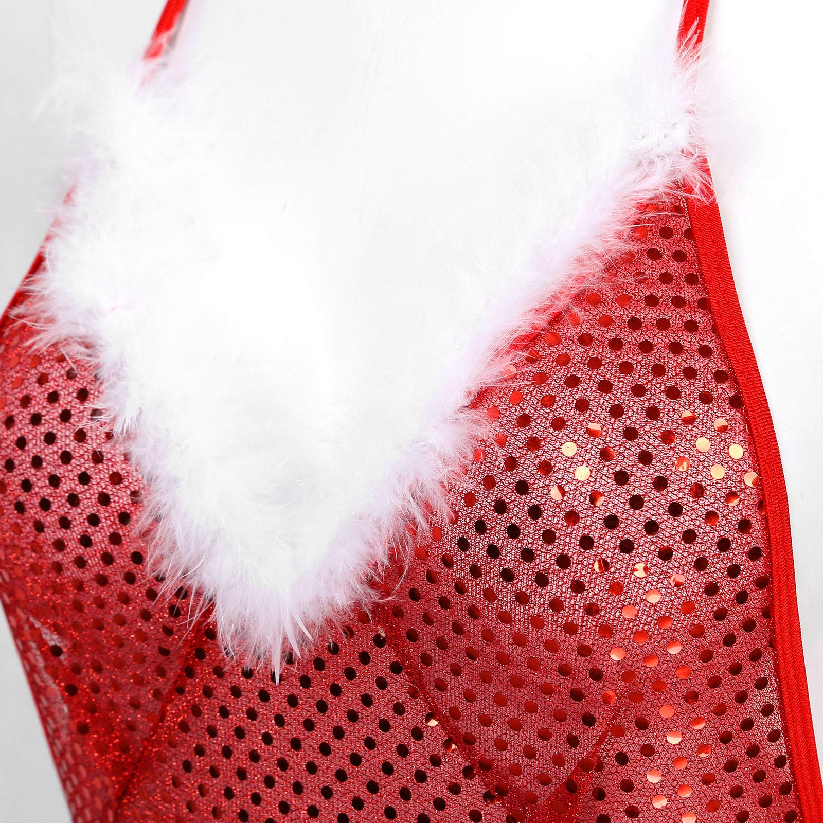 Sexy Women's Halter Neck Jumpsuit Bodysuit - Christmas Santa Clubwear for Holiday Parties & Festive Celebrations