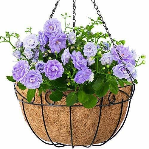 4 Pack ADHW Hanging Plant Baskets - Decorative Flower Pots for Indoor/Outdoor Plants, Artificial Christmas Decor with Lights - Perfect for Patio, Garden, Balcony & Holiday Decorations
