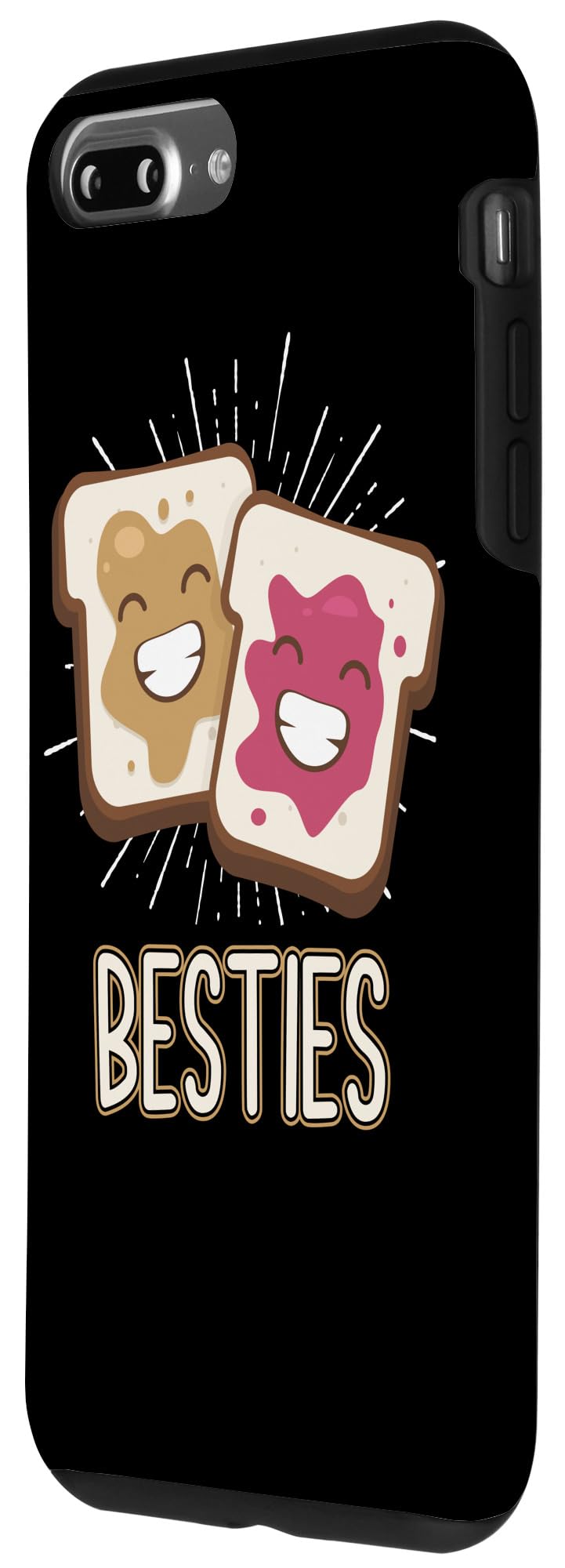 Funny Matching Bestie Phone Case for iPhone 7 Plus/8 Plus - Peanut Butter & Jelly Design - Perfect Gift for Friends, Couples, and BFFs (Great for Birthdays, Anniversaries, and Friendship Day)