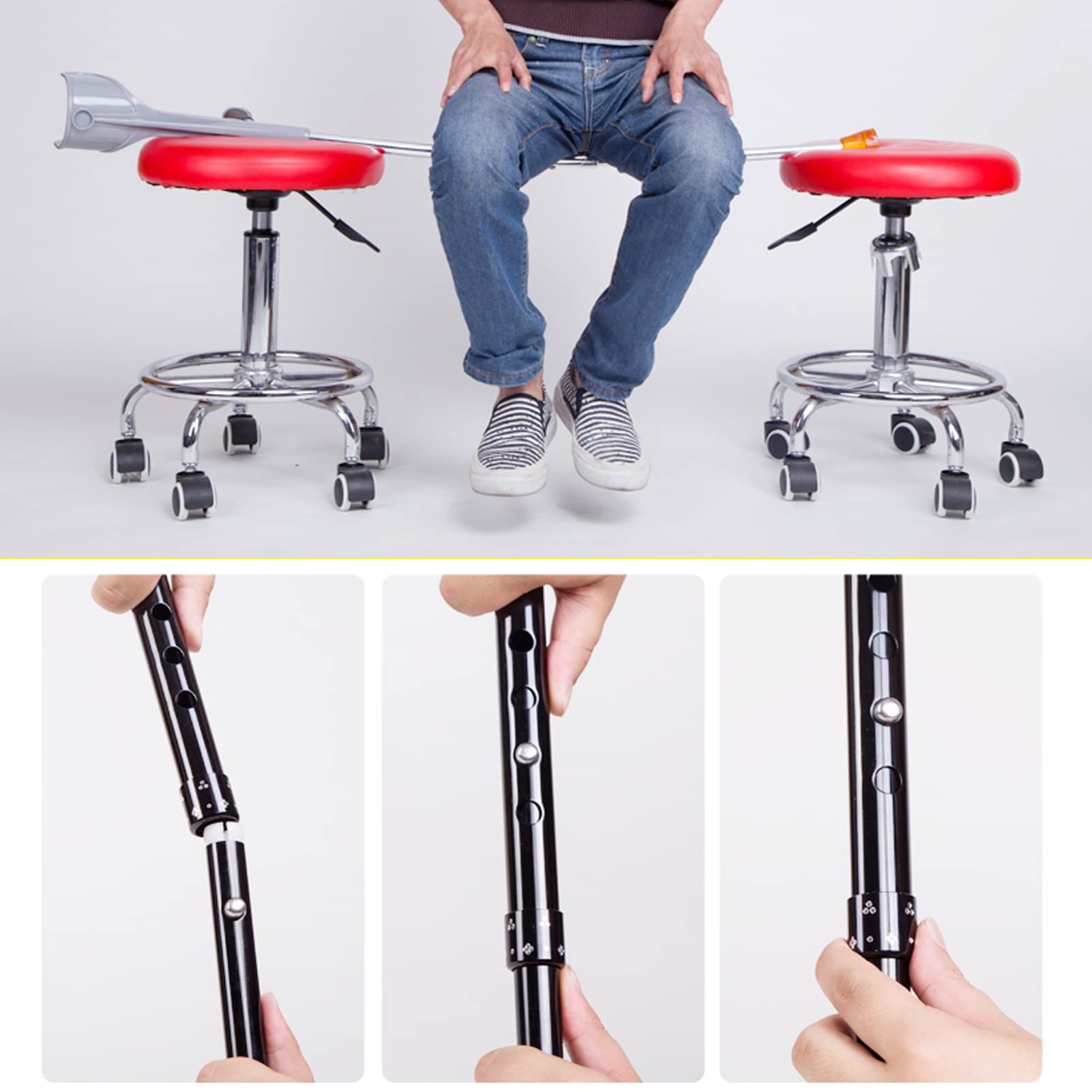 Lightweight Aluminum Folding Forearm Crutches for Adults - Ergonomic Design, Adjustable Height (1 Pair, Silver) - Perfect for Travel, Work, and Daily Mobility Support