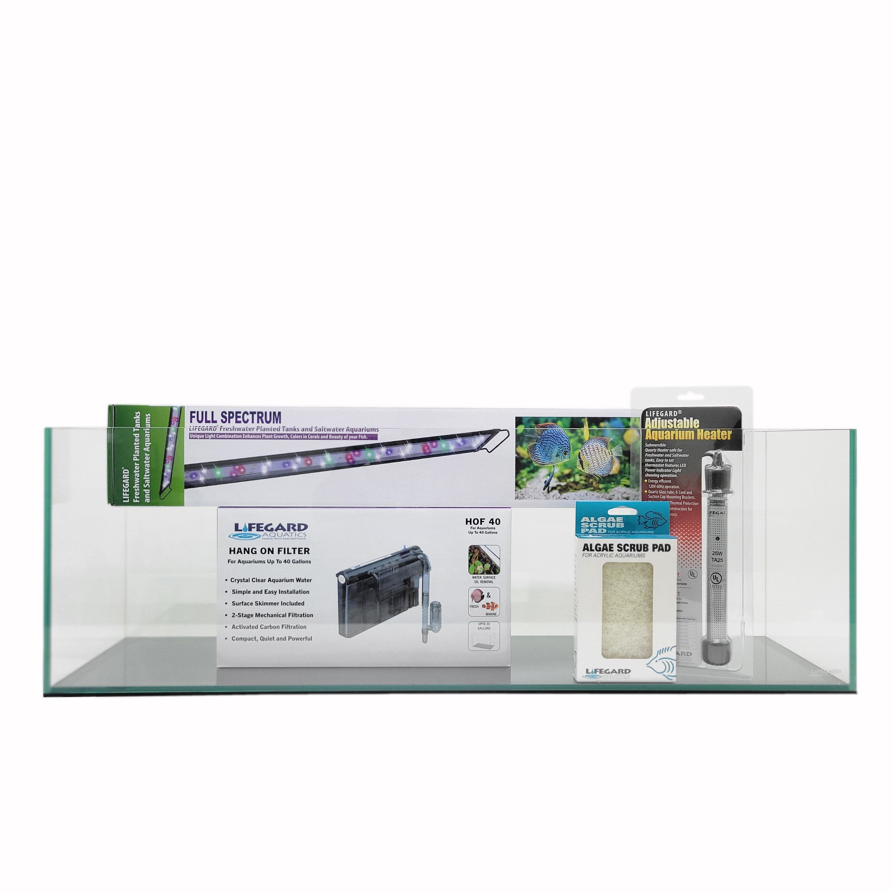 Lifegard Aquatics 22 Gallon Bookshelf Aquarium Kit - Complete Fish Tank Setup for Home & Office Decor | Perfect for Small Spaces & Nano Fish