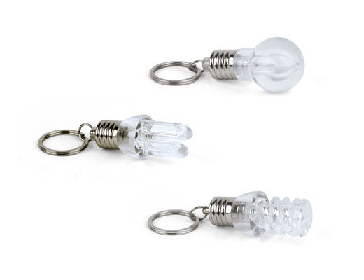 Kikkerland LED Light Bulb Keychain - Mini Portable Flashlight for Keys, Camping, Hiking & Emergency Use