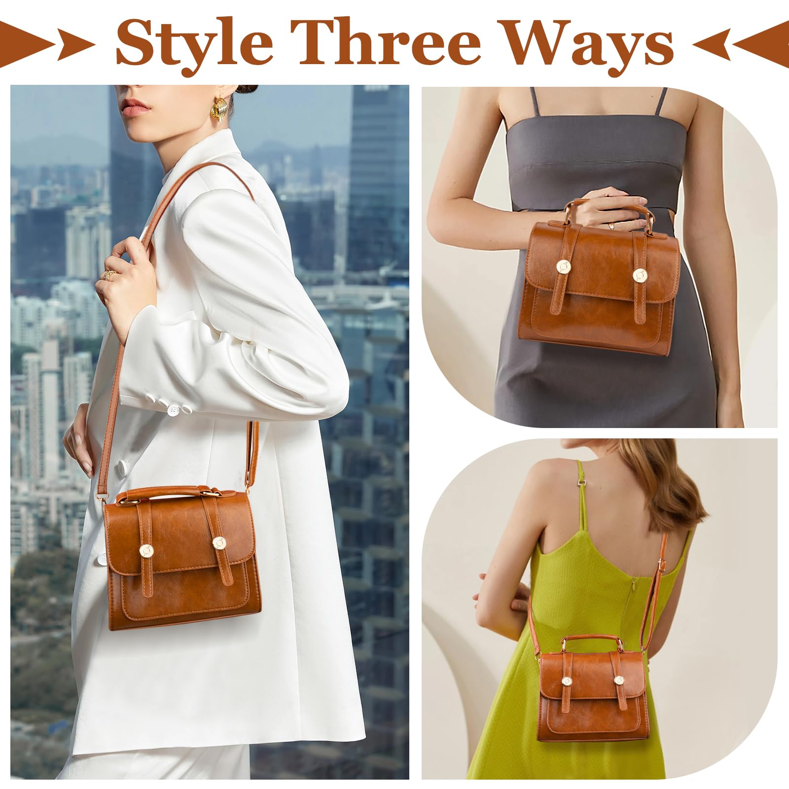 Stylish Women's Crossbody Shoulder Bag - Soft PU Leather Small Purse & Trendy Tote Clutch - Perfect for Daily Use, Shopping, Travel & Parties