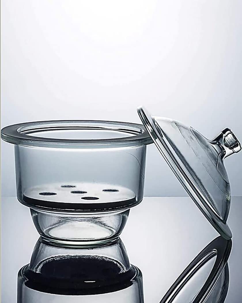 210MM Laboratory Clear Glass Vacuum Desiccator with Porcelain Plate - Chemical Dryer for School Science Experiments, Moisture Removal & Sample Storage Equipment