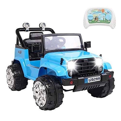 LEADZM LZ-5299 12V 7Ah Kids Ride On Jeep with 2.4G Remote Control - Blue Electric Toy Car for Boys & Girls, Outdoor & Indoor Play