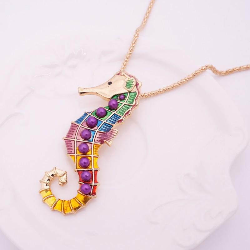 Vibrant Seahorse Jewelry Set - Necklace, Earrings & Bracelet - Perfect for Beach Parties, Summer Vacations & Boho Fashion