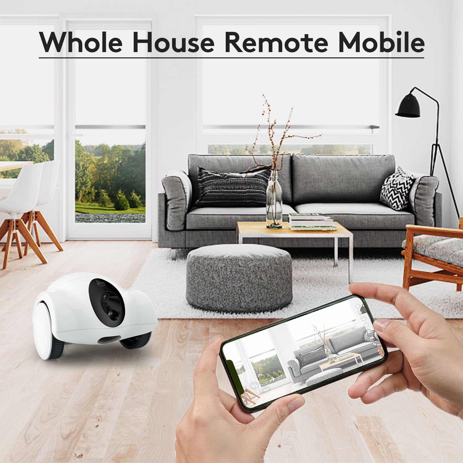 Smart Pet Camera with Phone App - 1080P HD Dog Robot Camera with 360° Rotation, 2-Way Audio & Treat Dispenser - 15-Day Standby for Dogs & Cats - 2.4G WiFi Pet Monitor (Ideal for Home, Office & Travel Pet Care)