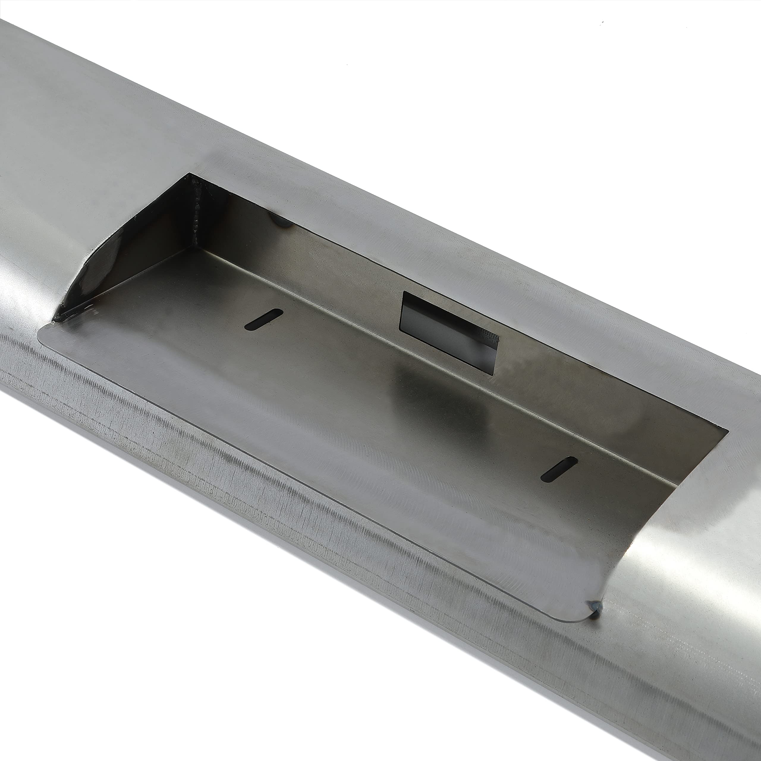 HECASA Rear Roll Pan for 1967-1972 Ford F100 Pickup Fleetside - Steel Truck Roll Pan with LED Lights, Center Plate Box, Anti-Rust Oil & Bare-Metal Finish | Perfect for Restoration & Custom Truck Builds