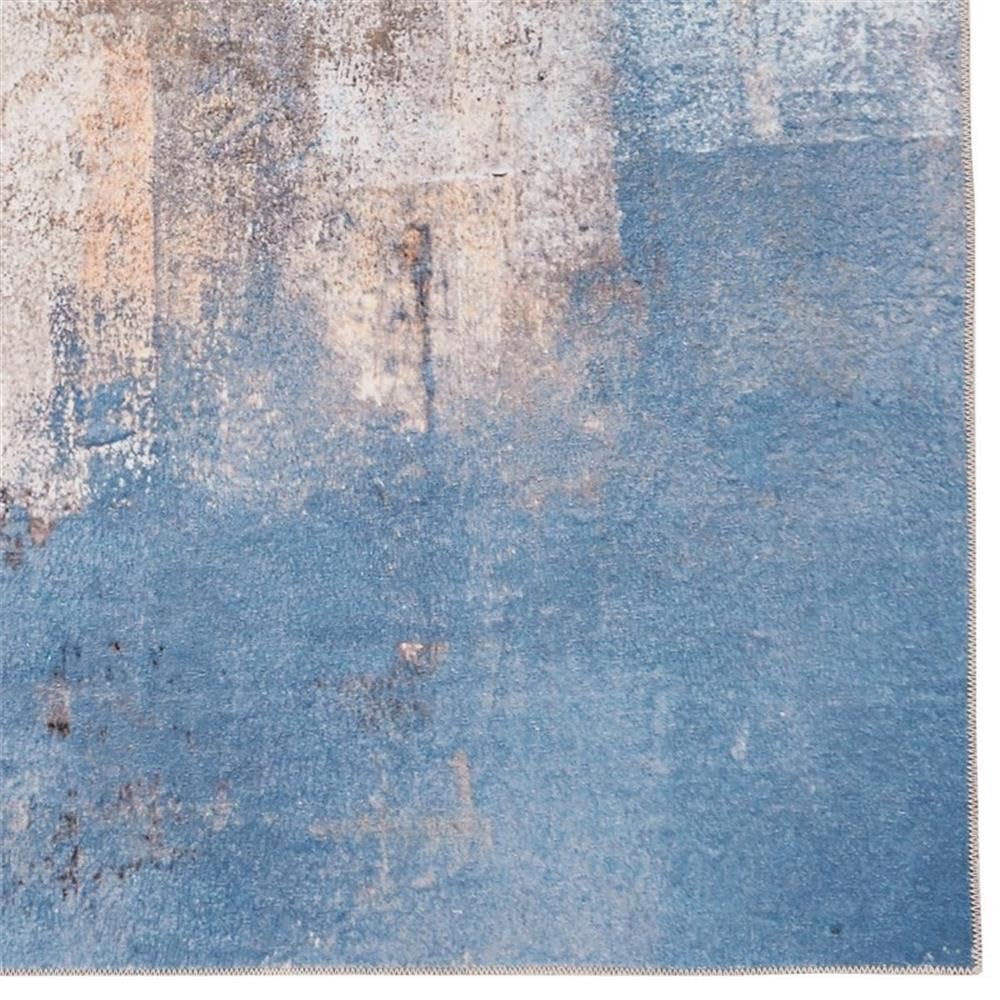 Linon Washable Keller Polyester 5'x7' Area Rug in Beige - Soft Non-Slip Living Room Rug for Bedroom, Dorm & Home Decor