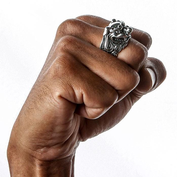 Vintage Chinese Lion Sterling Silver Pixiu Inspired Ring - Feng Shui Wealth & Protection Jewelry for Men and Women - Perfect for Gifts, Meditation, and Spiritual Healing