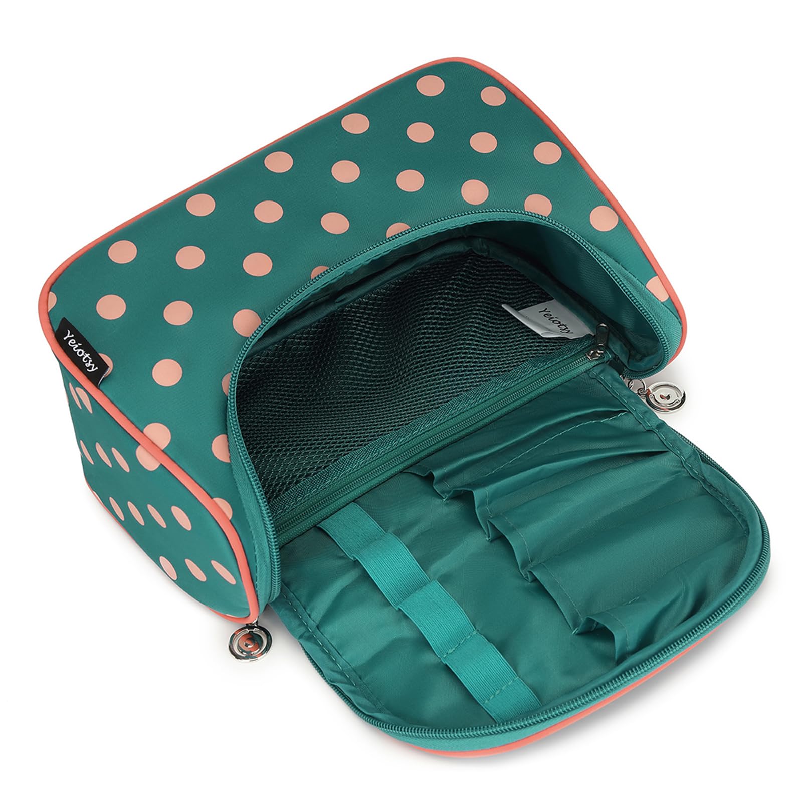 Yeiotsy Waterproof Cosmetic Bag for Women - Polka Dots Travel Makeup Organizer, Toiletry Pouch for Cosmetics & Skincare - Perfect for Travel, Gym, and Daily Use