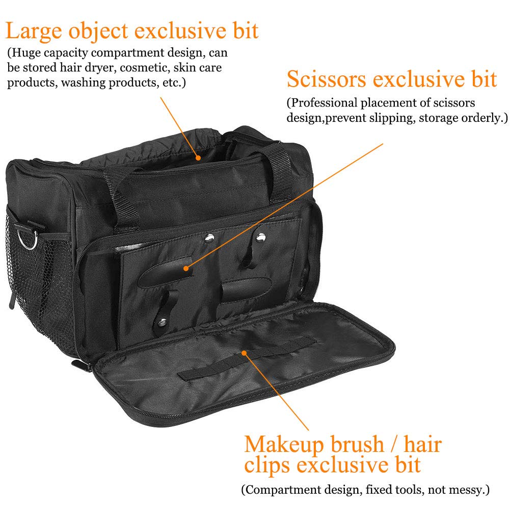 MAVIS LAVEN Professional Travel Cosmetics Bag for Men & Women - Multi-functional Salon Hairdressing Tools Organizer for Toiletries, Makeup, Brushes & Styling Accessories - Perfect for Salon Professionals, Travel & Home Use