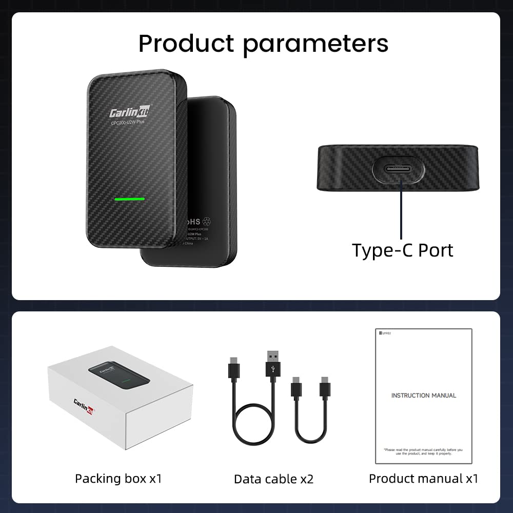 2024 Upgraded CarlinKit 3.0 Wireless CarPlay Adapter - Convert Wired to Wireless CarPlay for iPhone | Plug & Play | Compatible with 2016+ Cars & iOS 10+ | Perfect for Commuting, Road Trips & Hands-Free Driving