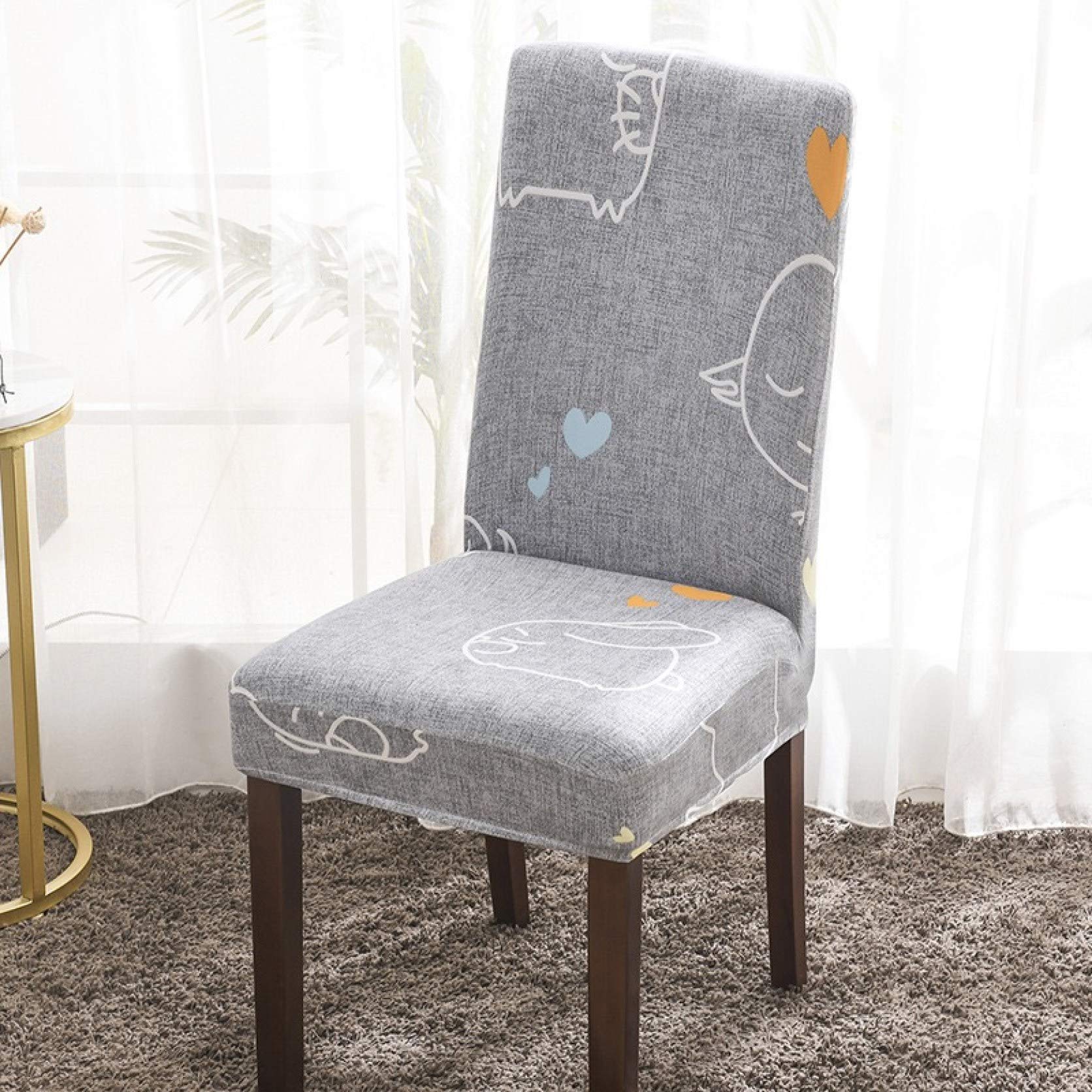 YURASIKU 1/2/4/6PCS Stretch Dining Chair Covers - Washable Spandex Slipcovers for Kitchen, Restaurant & Home - Removable Protective Covers for Dining Room Chairs (Perfect for Parties, Daily Use & Furniture Protection)