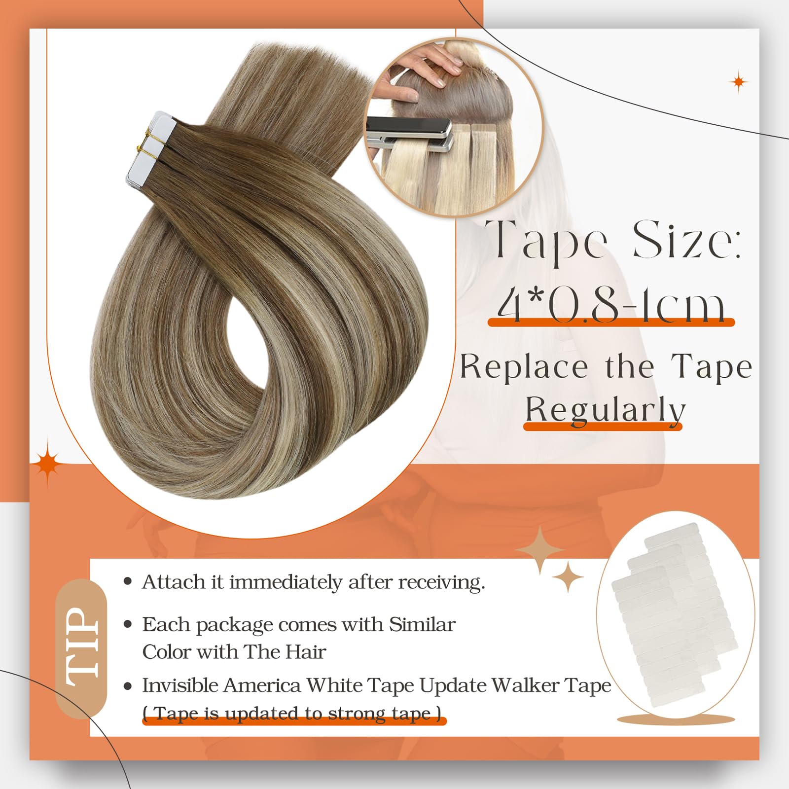 20 Inch Full Shine Human Hair Extensions - 100% Real Human Hair Sew-In & Balayage Tape-In Extensions for Volume & Length - Perfect for Weddings, Parties & Daily Styling