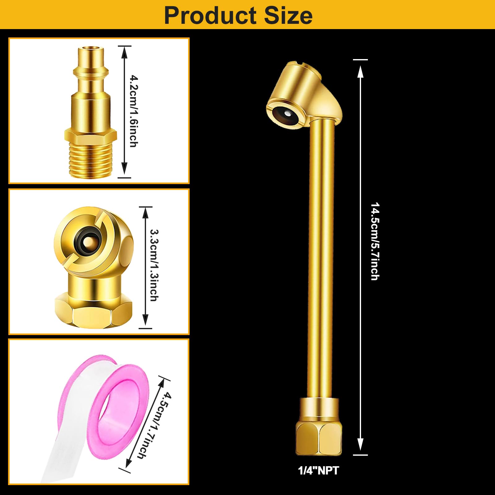 Heavy Duty Dual Head Air Chuck with 1/4