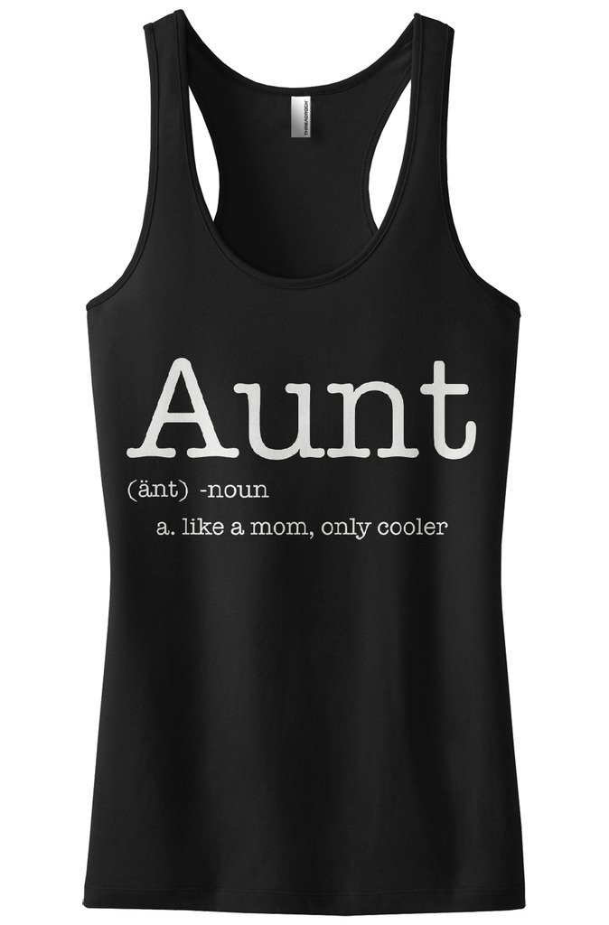 Threadrock Women's Racerback Tank Top - Comfortable & Stylish Aunt Like a Mom Only Cooler T-Shirt for Casual Wear, Workout & Summer Outfits