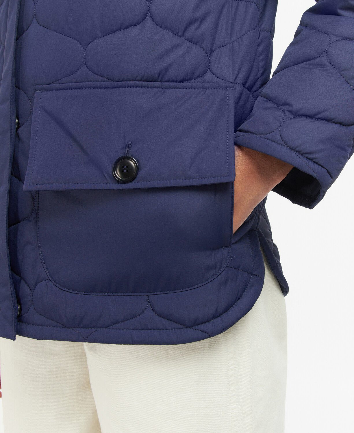 BARBOUR Leilani Quilted Jacket for Women - Lightweight Water-Resistant Outdoor Coat with Hood (INK Color) - Perfect for Hiking, Camping & Fall Fashion