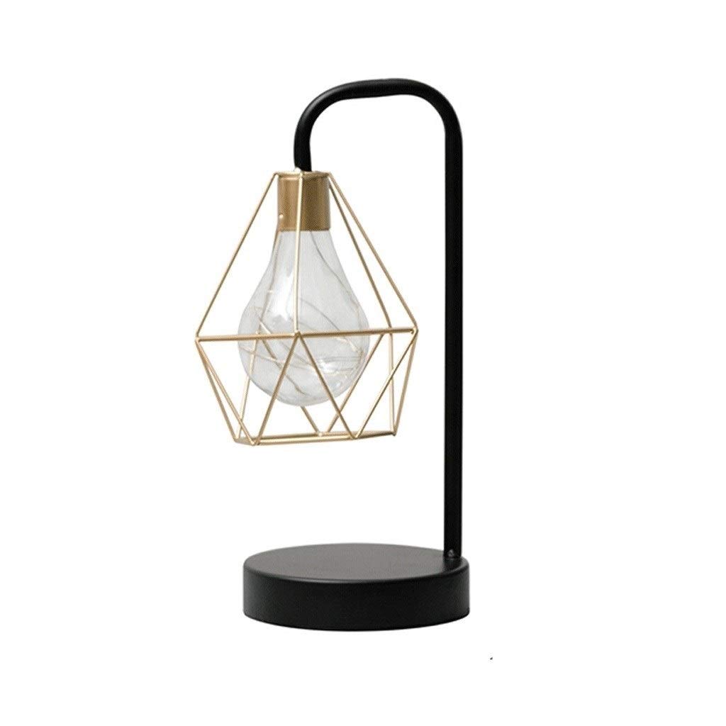 Nordic Wrought Iron Table Lamp - Creative Geometric Small Desk Lamp for Study, Bedroom & Night Light | Modern Minimalist Home Office Decor (Size B) | Perfect for Reading, Working & Relaxing