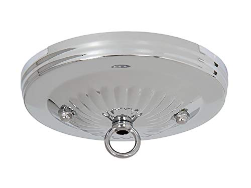 B&P Lamp® Nickel Plated Steel Canopy Kit - 5-1/8 Inch Diameter Ceiling Light Fixture Mounting Hardware for Chandeliers & Pendant Lights | Perfect for Living Room, Bedroom & Dining Room Lighting Upgrade