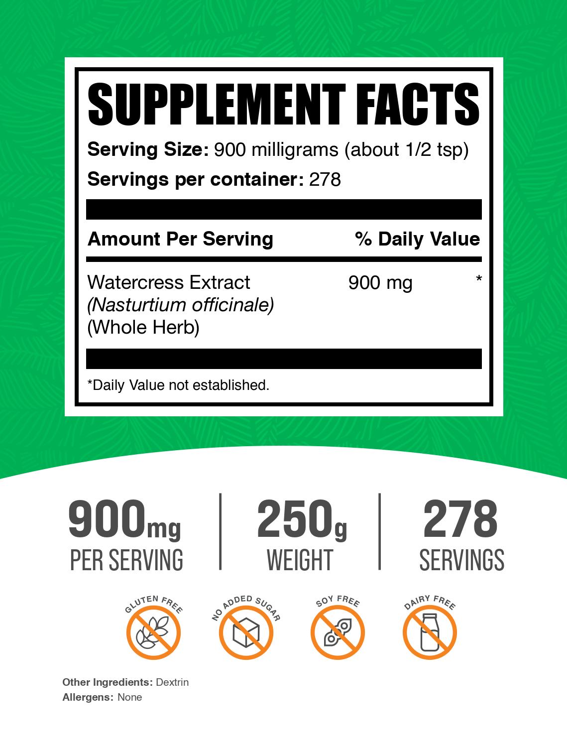 Organic Watercress Extract Powder - 100% Pure, Vegan & Non-GMO - Supports Detox & Immunity - Perfect for Smoothies, Teas & Wellness Supplements