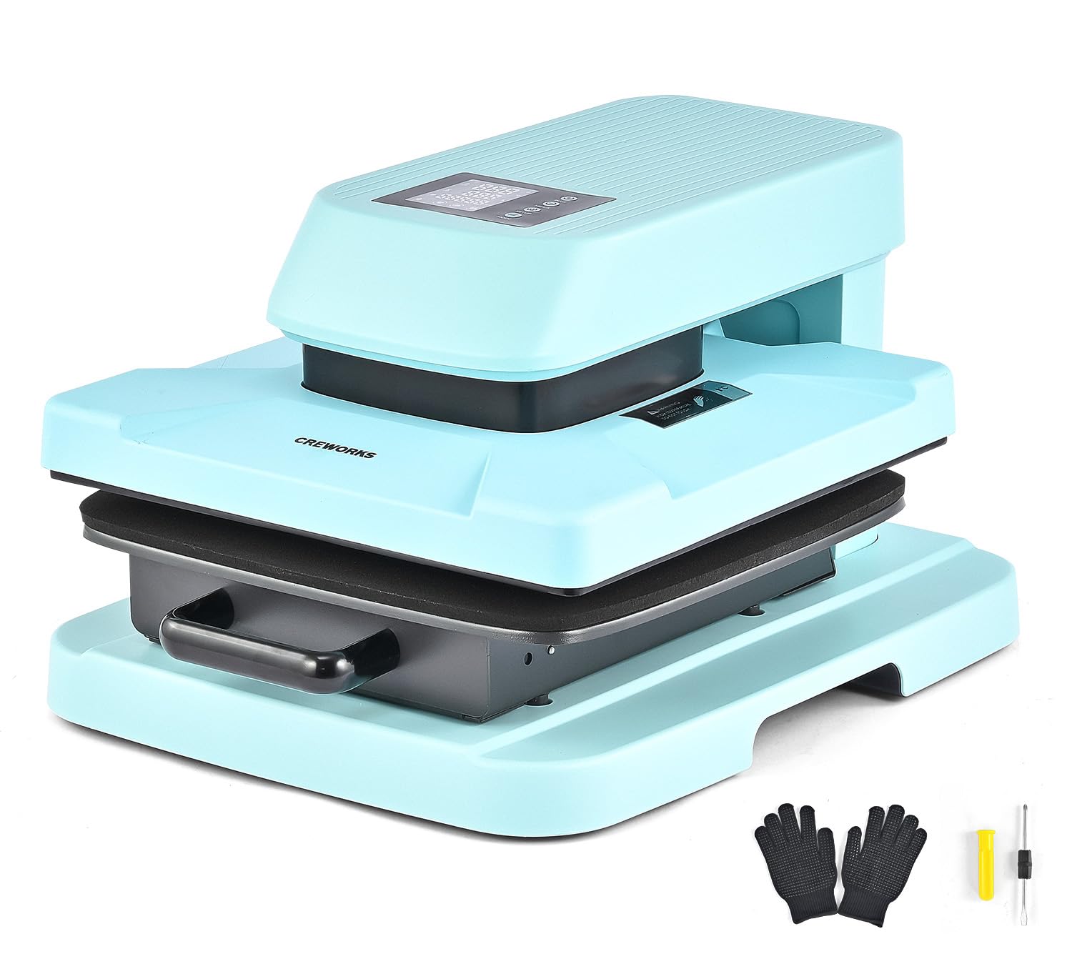 CREWORKS 15x15 Inch Auto Heat Press Machine for T-Shirts - Digital Automatic T-Shirt Press with Smart Auto Release (38x38cm) | Professional Even Heating for Sublimation Printing | Perfect for Custom Apparel, DIY Projects & Small Business T-Shirt Production