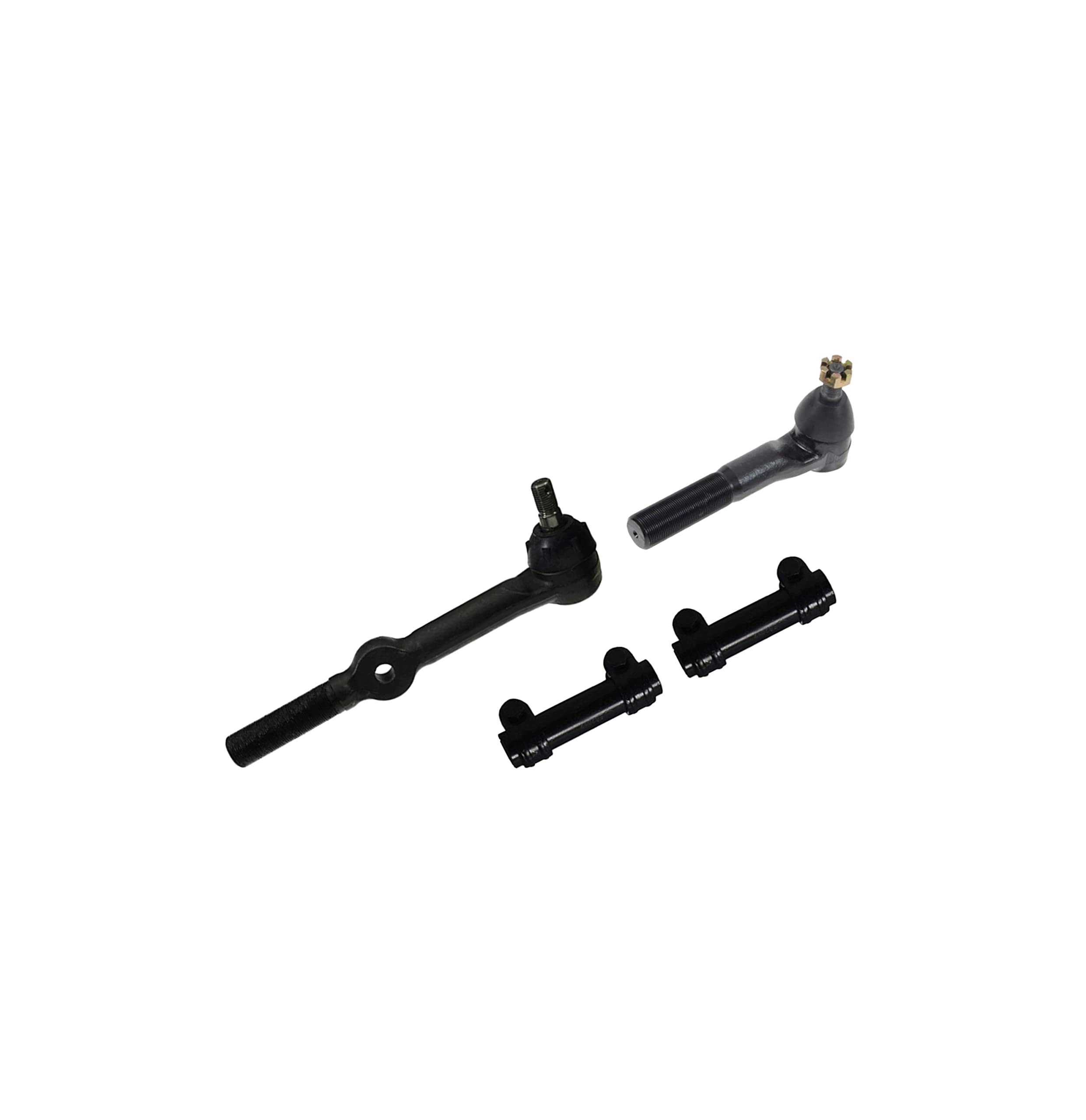 7-Piece Front Tie Rods Steering Kit with Track Bar & Drag Link Adjusting Sleeves - Compatible with 4WD Models (LH RH) - Heavy Duty Off-Road Truck Maintenance & Repair - Ideal for Jeep Wrangler, Ford F-150, Chevy Silverado & Ram 1500 Suspension Upgrades