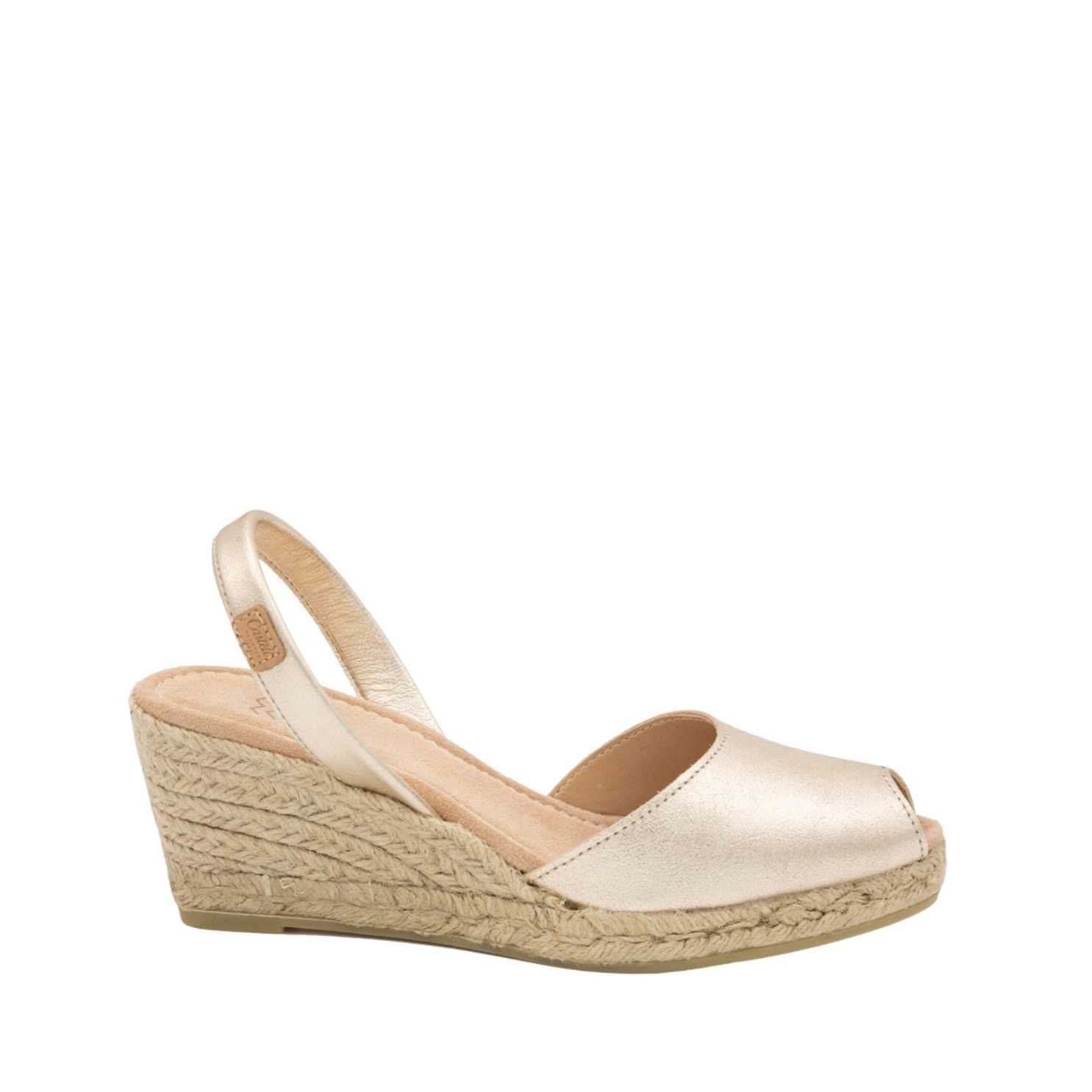 Metallic Open Toe Espadrille Sandals - Frida Montada 2006H Women's Fashion Shoes for Summer Beach & Party Wear