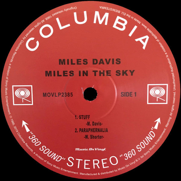Miles Davis - Miles In The Sky Vinyl LP Album (180 Gram Reissue, Mint Condition) - Perfect for Jazz Collectors & Audiophile Listening Sessions